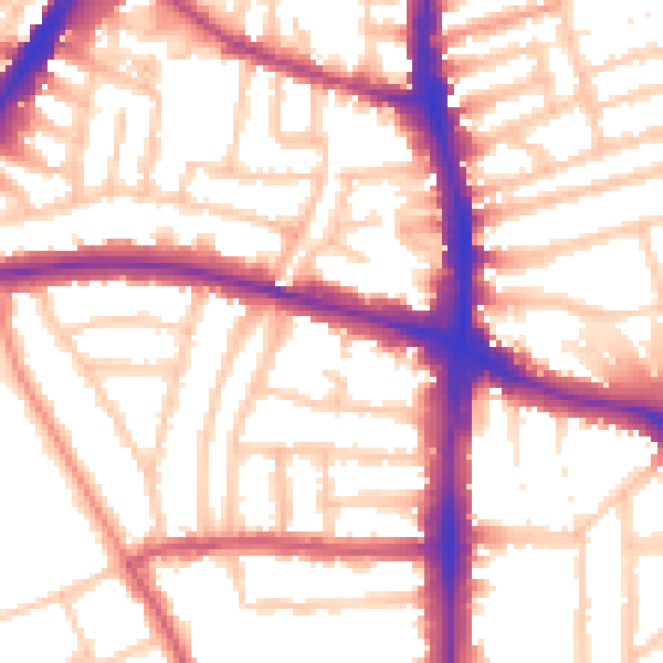Daytime road noise heatmap for N16 5DH