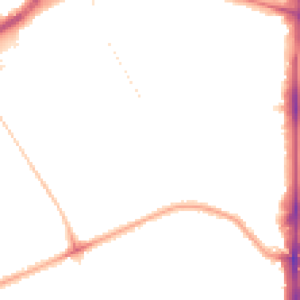 Night-time road noise heatmap for N16 5EG