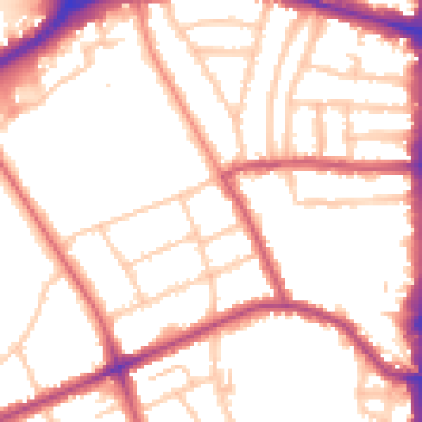 Daytime road noise heatmap for N16 5EL