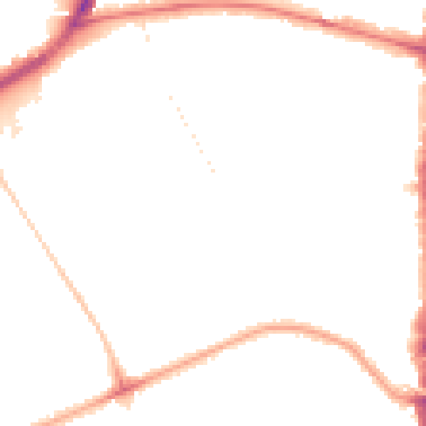 Night-time road noise heatmap for N16 5EN