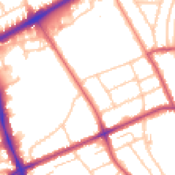 Daytime road noise heatmap for N16 5EX
