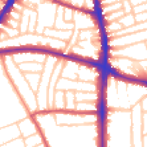 Daytime road noise heatmap for N16 5FB