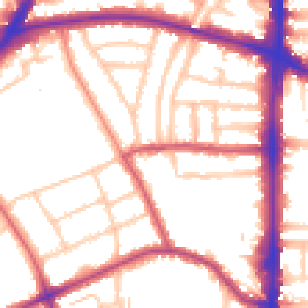 Daytime road noise heatmap for N16 5HT
