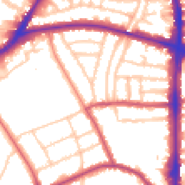 Daytime road noise heatmap for N16 5HY