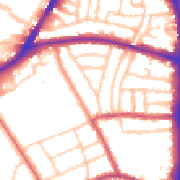 Daytime road noise heatmap for N16 5HZ