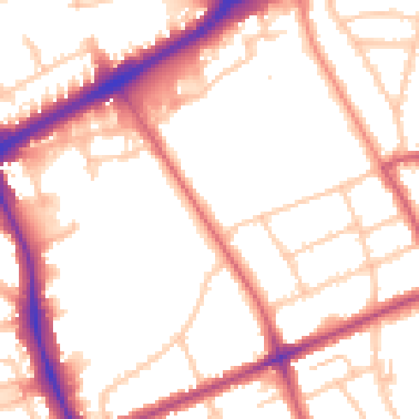 Daytime road noise heatmap for N16 5LN