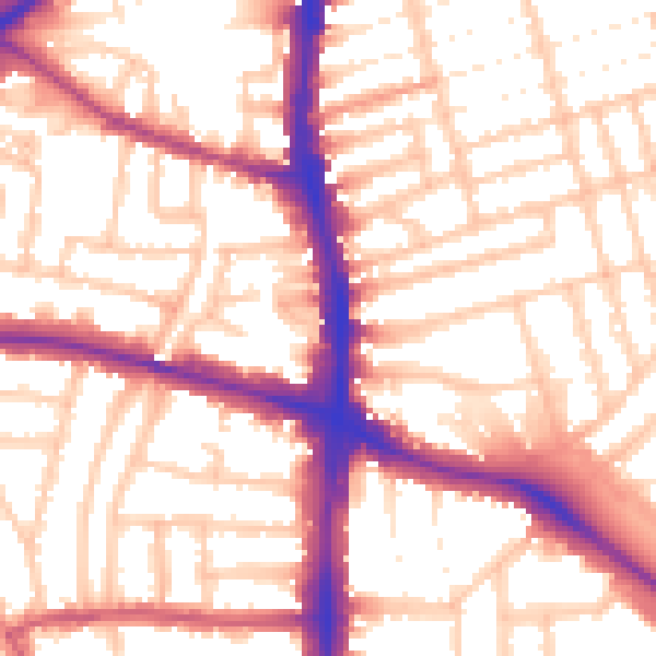Daytime road noise heatmap for N16 5PF