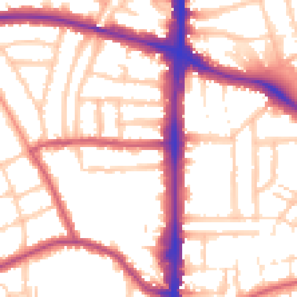 Daytime road noise heatmap for N16 5PU
