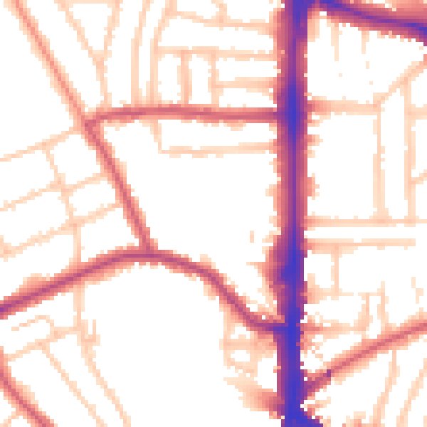 Daytime road noise heatmap for N16 5QJ