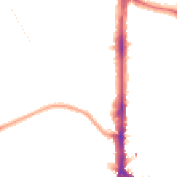 Night-time road noise heatmap for N16 5QJ