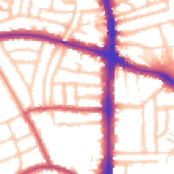 Daytime road noise heatmap for N16 5RE