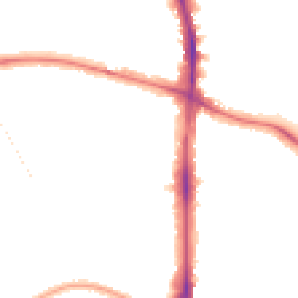 Night-time road noise heatmap for N16 5RE