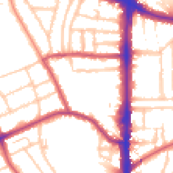 Daytime road noise heatmap for N16 5RH