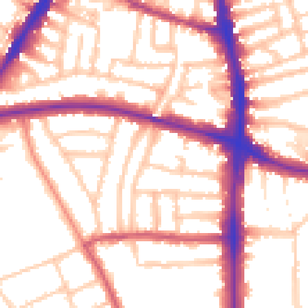 Daytime road noise heatmap for N16 5RJ