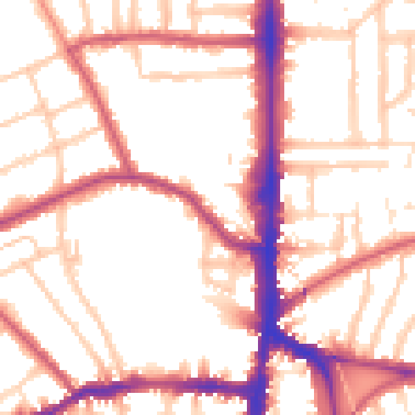 Daytime road noise heatmap for N16 5SA