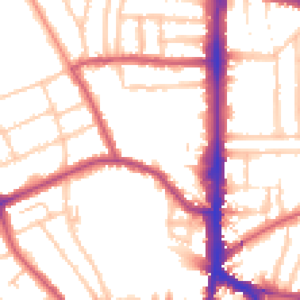 Daytime road noise heatmap for N16 5SE