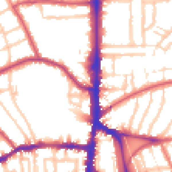 Daytime road noise heatmap for N16 5SG