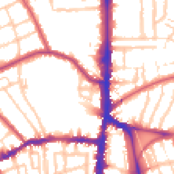 Daytime road noise heatmap for N16 5SJ