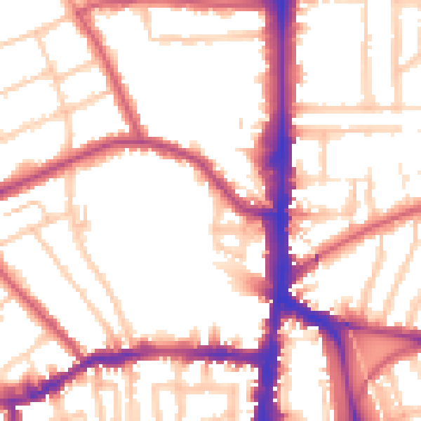 Daytime road noise heatmap for N16 5SW