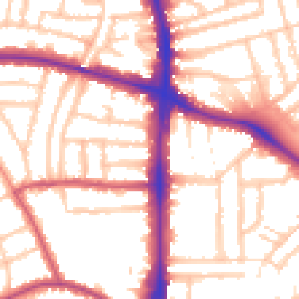 Daytime road noise heatmap for N16 5TR
