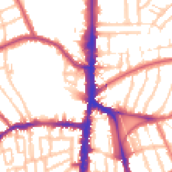Daytime road noise heatmap for N16 5TU
