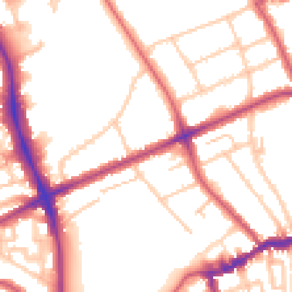 Daytime road noise heatmap for N16 5UP