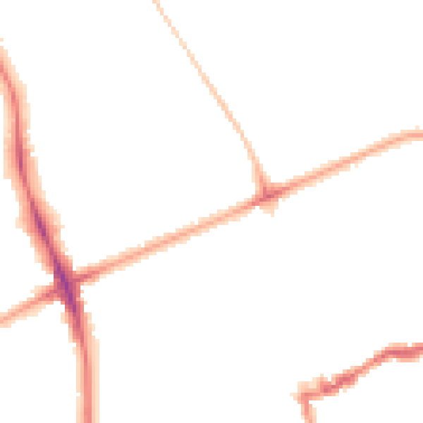 Night-time road noise heatmap for N16 5UP