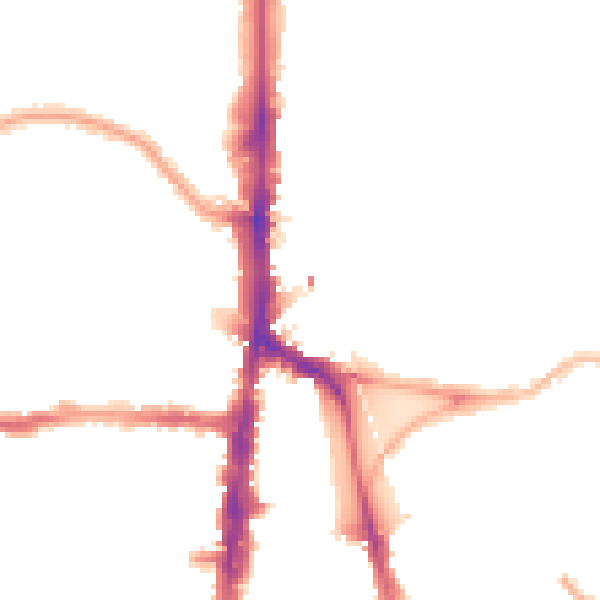 Night-time road noise heatmap for N16 6BD