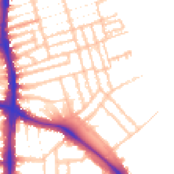 Daytime road noise heatmap for N16 6DT