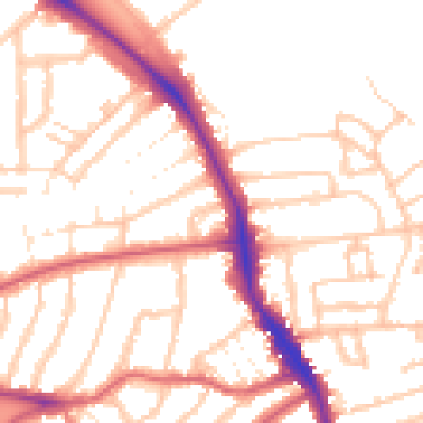 Daytime road noise heatmap for N16 6JT