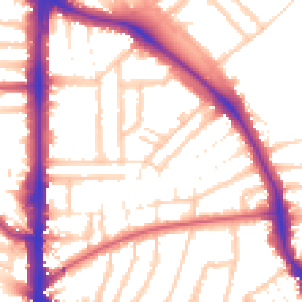 Daytime road noise heatmap for N16 6LH