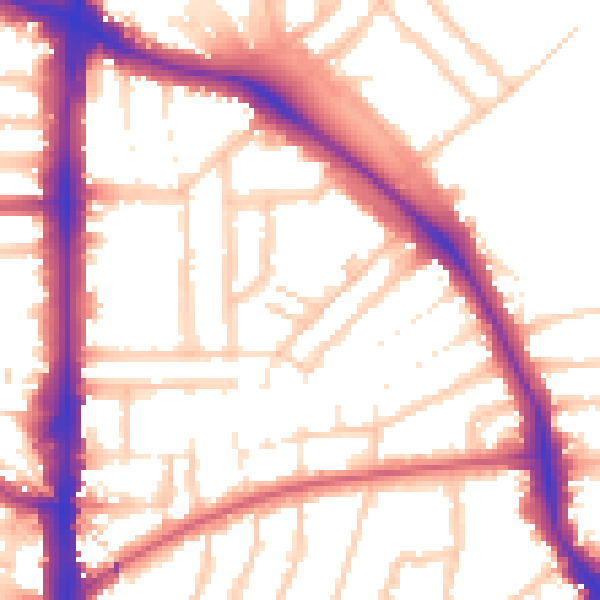 Daytime road noise heatmap for N16 6LS