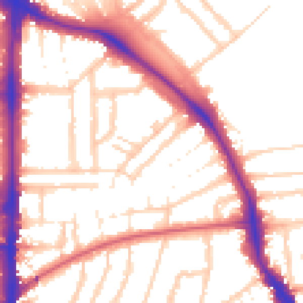 Daytime road noise heatmap for N16 6ND