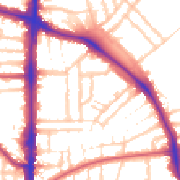 Daytime road noise heatmap for N16 6PX
