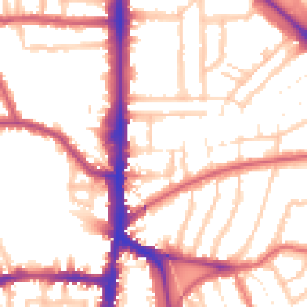 Daytime road noise heatmap for N16 6UP