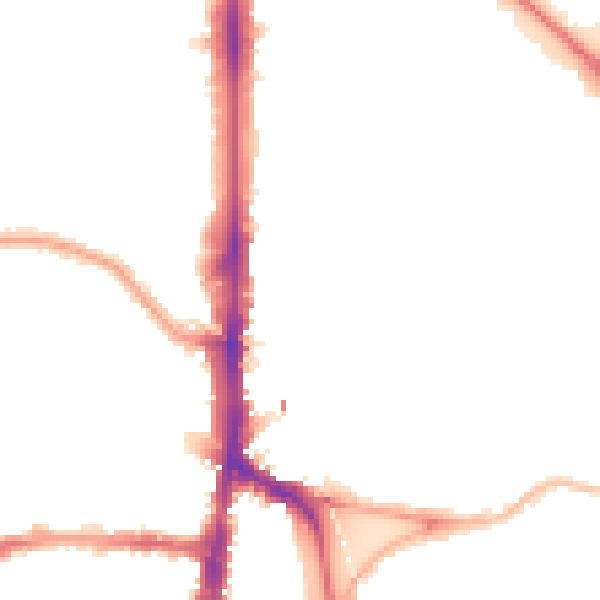 Night-time road noise heatmap for N16 6UP