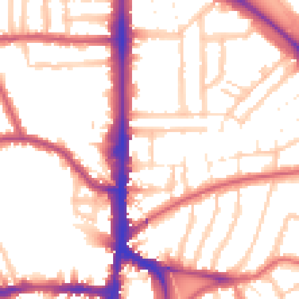 Daytime road noise heatmap for N16 6UX