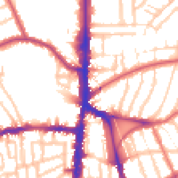 Daytime road noise heatmap for N16 6YD