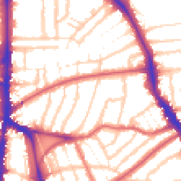 Daytime road noise heatmap for N16 7DU