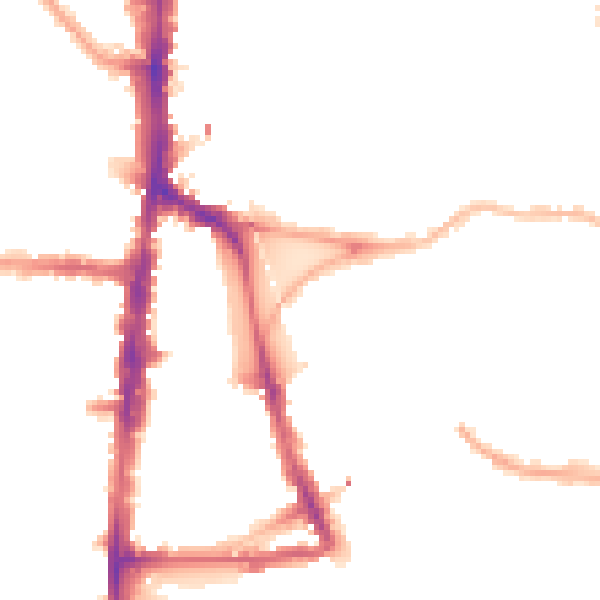 Night-time road noise heatmap for N16 7ET
