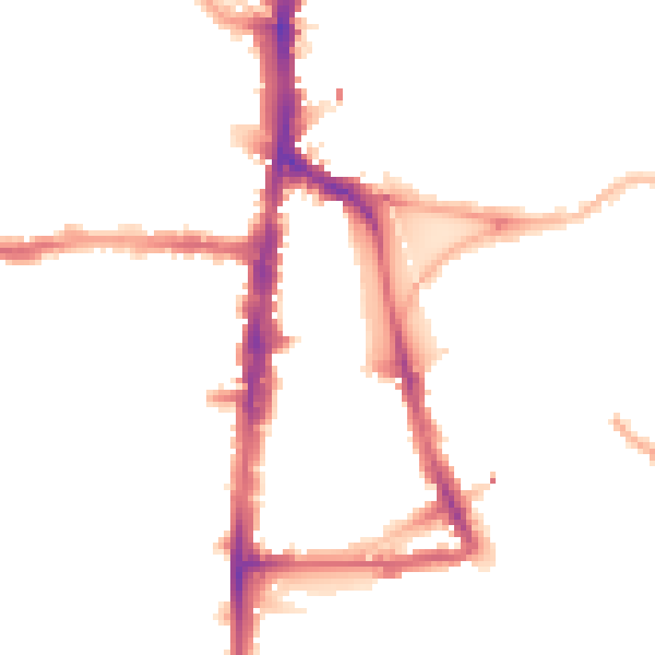 Night-time road noise heatmap for N16 7LA