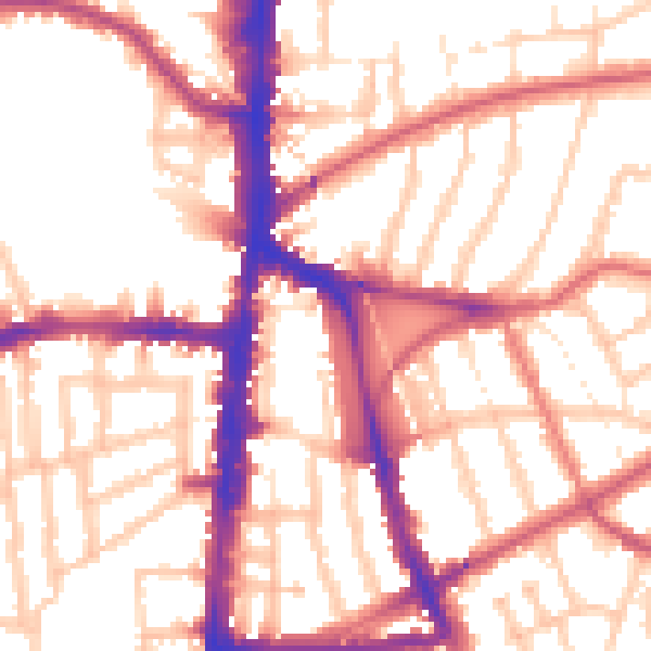 Daytime road noise heatmap for N16 7LB