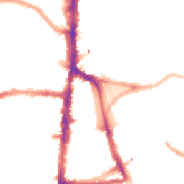 Night-time road noise heatmap for N16 7LB