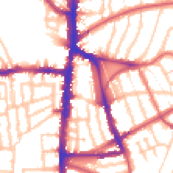 Daytime road noise heatmap for N16 7LD