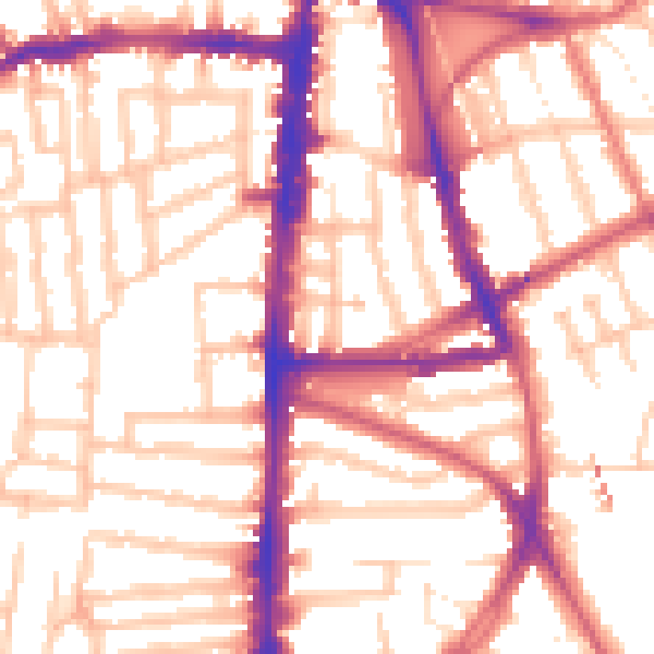 Daytime road noise heatmap for N16 7NL