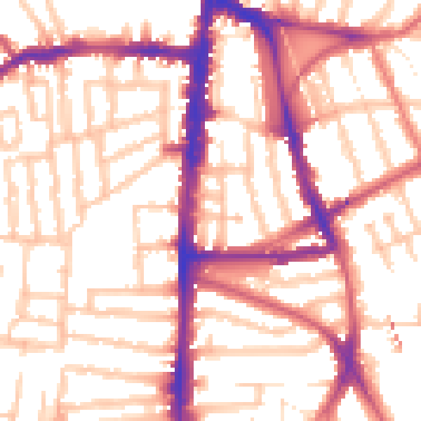 Daytime road noise heatmap for N16 7NP