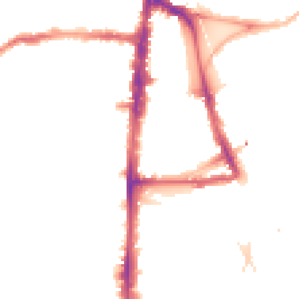 Night-time road noise heatmap for N16 7NP