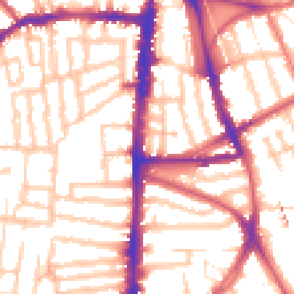 Daytime road noise heatmap for N16 7NR