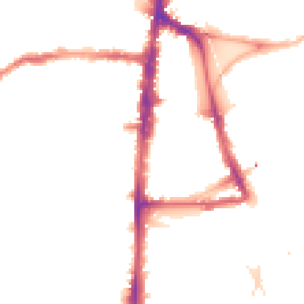 Night-time road noise heatmap for N16 7NS