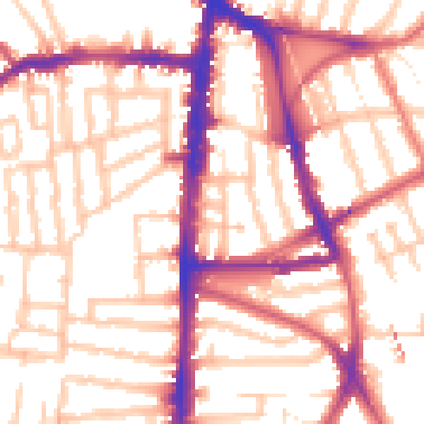 Daytime road noise heatmap for N16 7NT